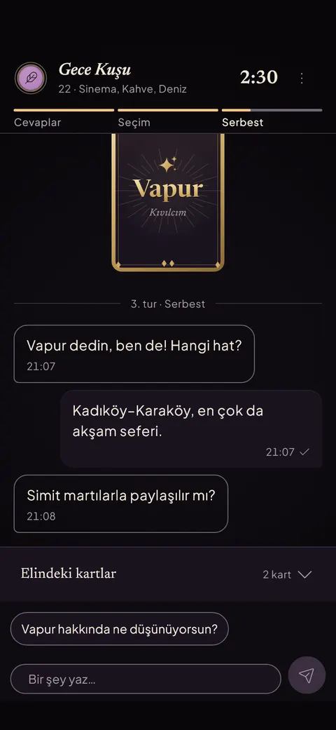 Round 3: Free chat